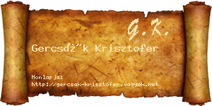 Gercsák Krisztofer névjegykártya